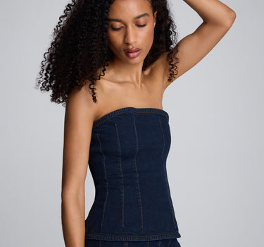 Top tipo bustier con fruncido para mujer