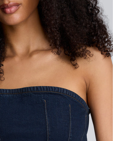 Top tipo bustier con fruncido para mujer