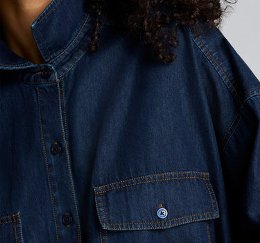 Camisa abotonada de estilo oversize para mujer