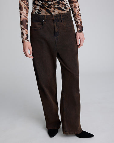Pantalón tipo jean de corte boyfriend para mujer