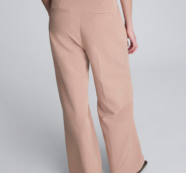 Pantalón ancho de cintura alta con doble pliegue para mujer