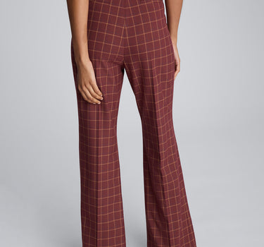 Pantalón acampanado de cintura alta con abertura para mujer