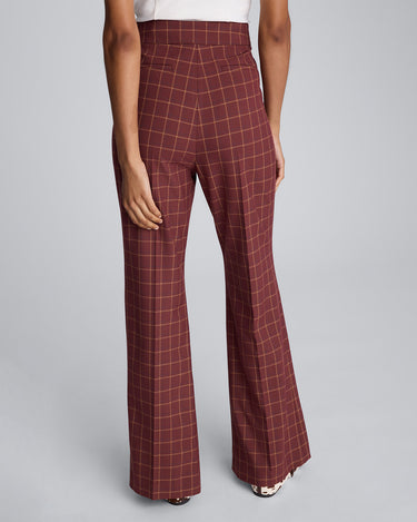 Pantalón acampanado de cintura alta con abertura para mujer