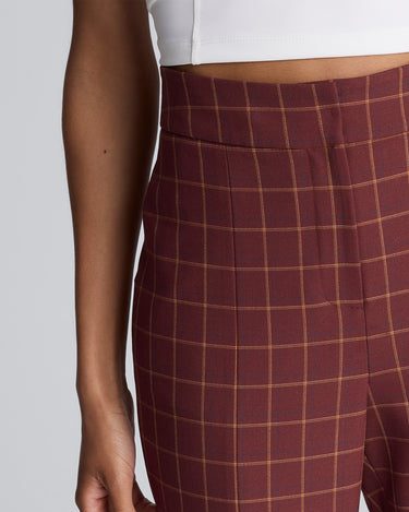 Pantalón acampanado de cintura alta con abertura para mujer