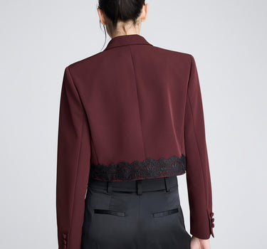 Blazer corto ajustado para mujer luxe twill