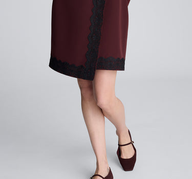 Falda envoltura asimétrica falta con cremallera para mujer luxe twill