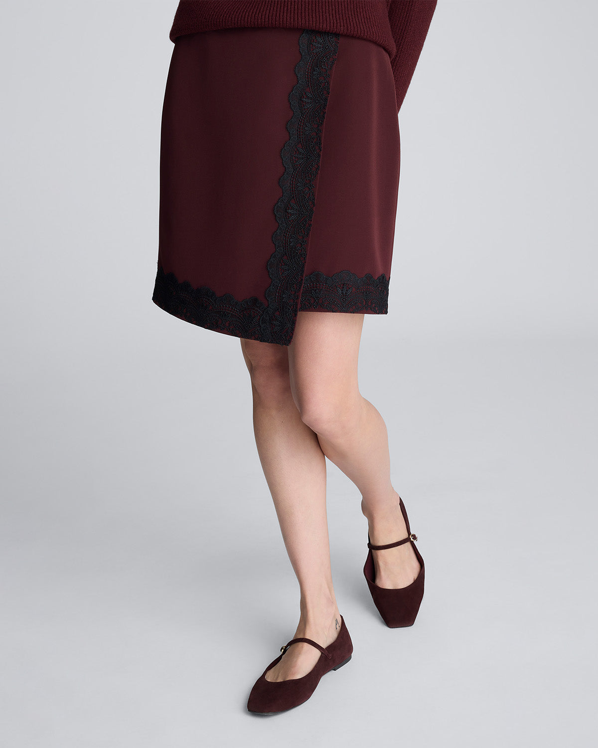 Falda envoltura asimétrica falta con cremallera para mujer luxe twill