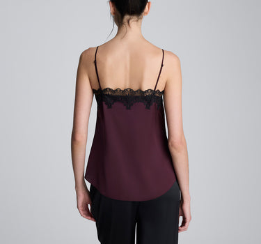 Top de tiras liso con satín para mujer