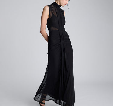 Vestido con cuello falso para mujer