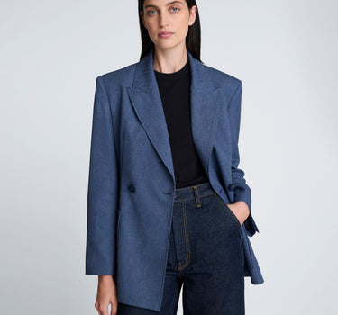 Blazer entallado cruzado para mujer