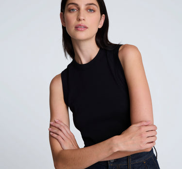 Camiseta sin mangas de cuello redondo para mujer
