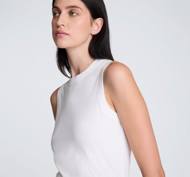 Top de cuello redondo sin mangas para mujer
