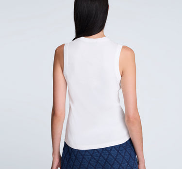 Top de cuello redondo sin mangas para mujer