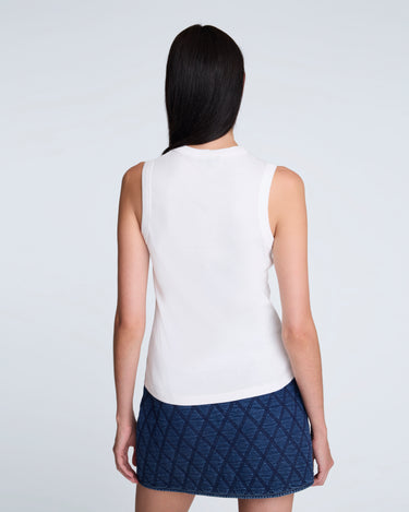 Top de cuello redondo sin mangas para mujer