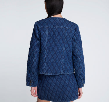 Chaqueta sin cuello con acolchado para mujer