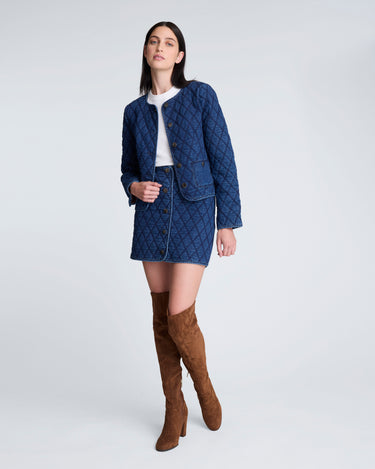 Chaqueta sin cuello con acolchado para mujer