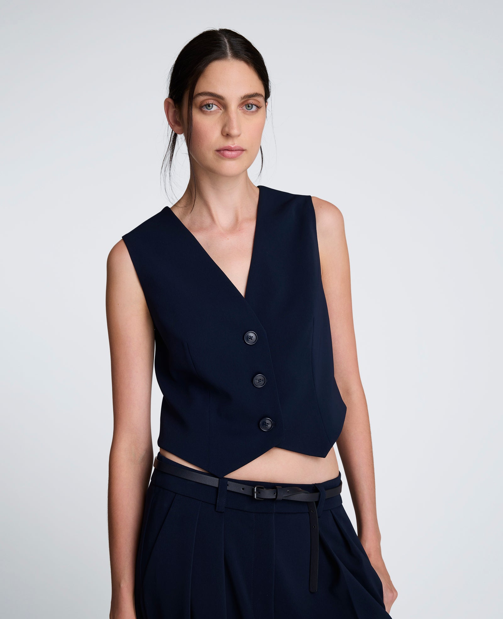 Chaleco 3 botones para mujer luxe twill