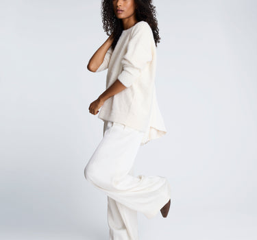 Pantalón de pinzas dobles y cintura alta para mujer
