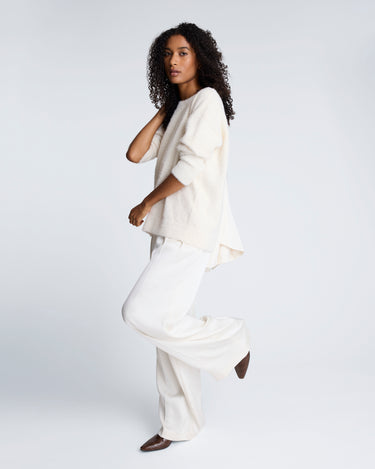 Pantalón de pinzas dobles y cintura alta para mujer