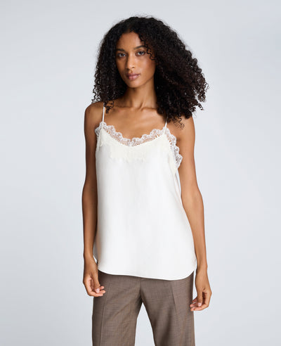 Blusa de tiras en satín Oyster