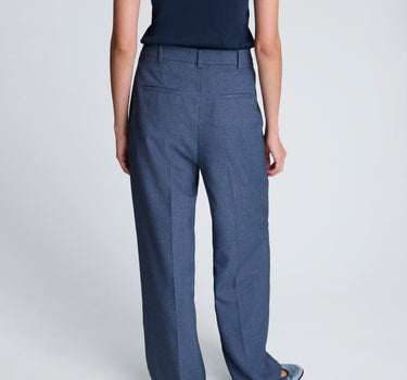 Pantalón fly front de cintura alta para mujer
