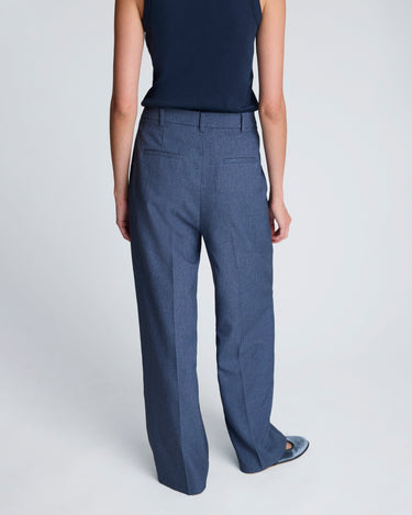 Pantalón fly front de cintura alta para mujer