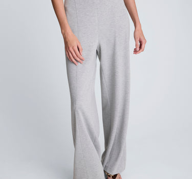 Pantalón de corte alto y pierna ancha scuba jaspeado para mujer