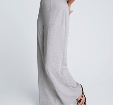 Pantalón de corte alto y pierna ancha scuba jaspeado para mujer