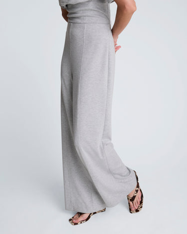 Pantalón de corte alto y pierna ancha scuba jaspeado para mujer