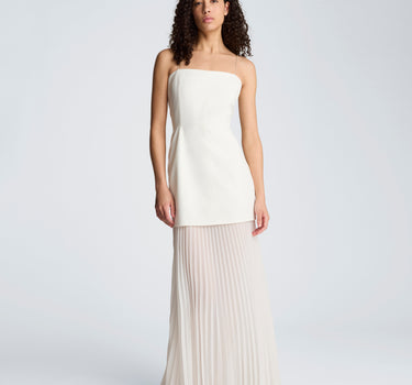 Vestido lencero con dobladillo plisado para mujer