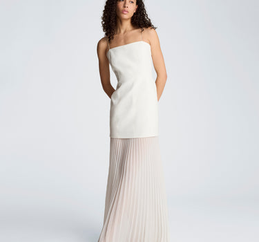 Vestido lencero con dobladillo plisado para mujer