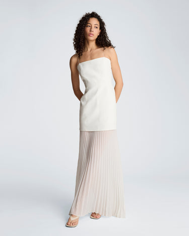Vestido lencero con dobladillo plisado para mujer