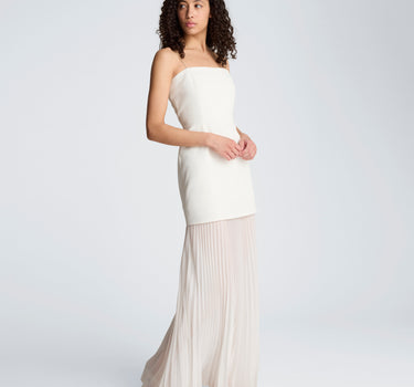 Vestido lencero con dobladillo plisado para mujer
