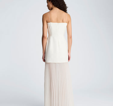 Vestido lencero con dobladillo plisado para mujer