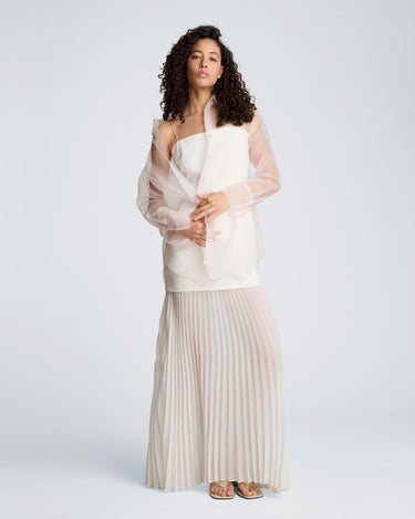Vestido lencero con dobladillo plisado para mujer