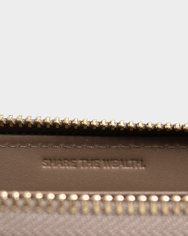 Billetera con cremallera de cuero para mujer luxa