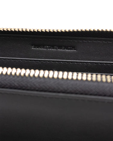 Billetera con cremallera de cuero para mujer luxa