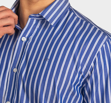 Camisa manga larga a rayas para hombre