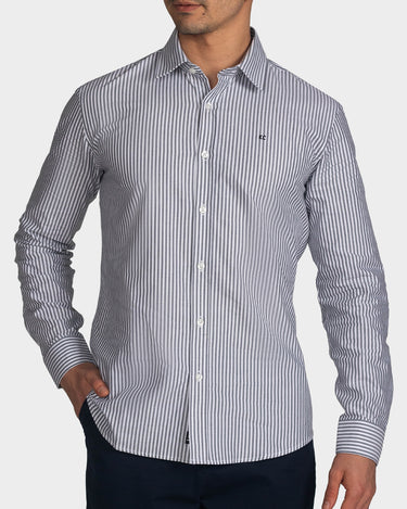 Camisa manga larga a rayas para hombre