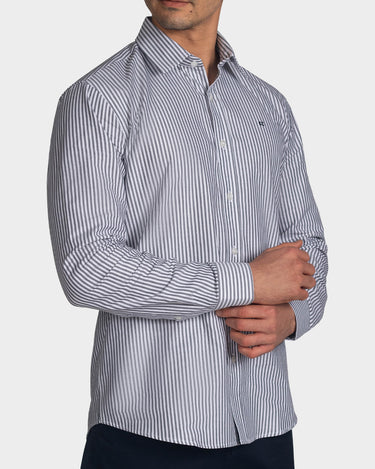 Camisa manga larga a rayas para hombre