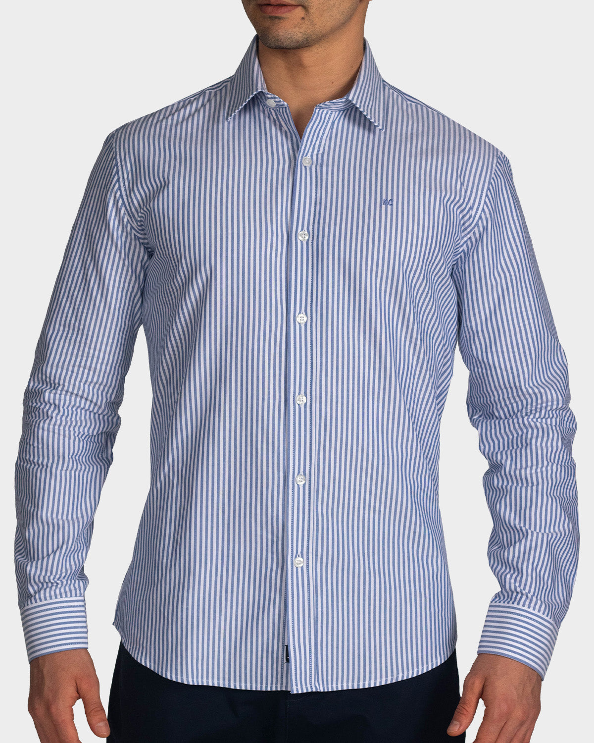 Camisa manga larga a rayas para hombre