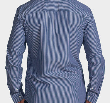 Camisa manga larga a rayas para hombre navy