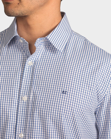 Camisa manga larga a cuadros para hombre