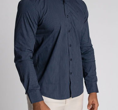Camisa casual manga larga para hombre navy