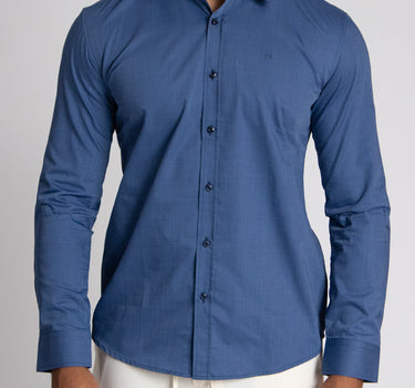 Camisa casual manga larga para hombre blue
