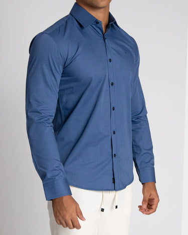 Camisa casual manga larga para hombre blue
