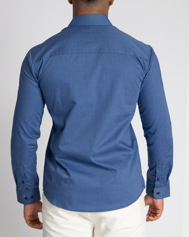 Camisa casual manga larga para hombre blue
