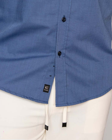 Camisa casual manga larga para hombre blue
