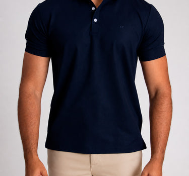 Polo fondo entero para hombre navy