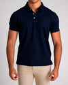 Polo fondo entero para hombre navy